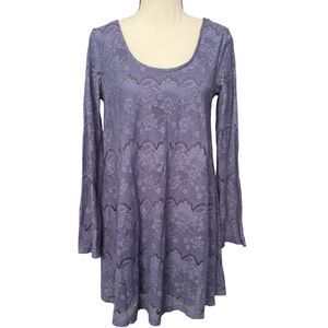 Altar’d State Lace Mini Maeve, Purple, Bell Sleeves Women’s Sz Small, Fairy